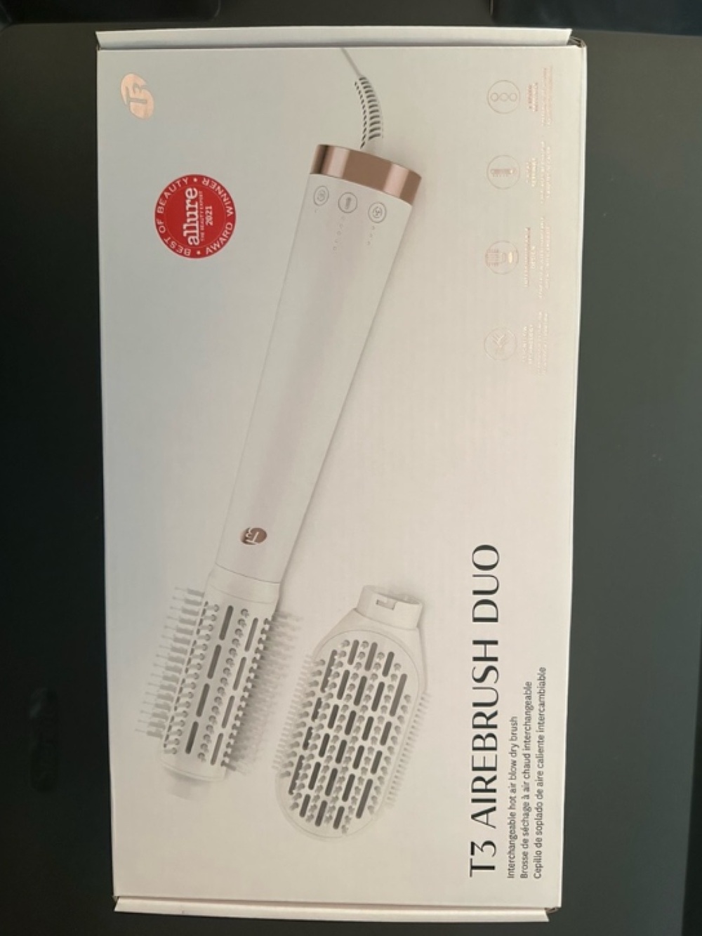 T3 Airebrush Duo interchangeable Hot Air Blow Dry Brush hot air Styler NEW!